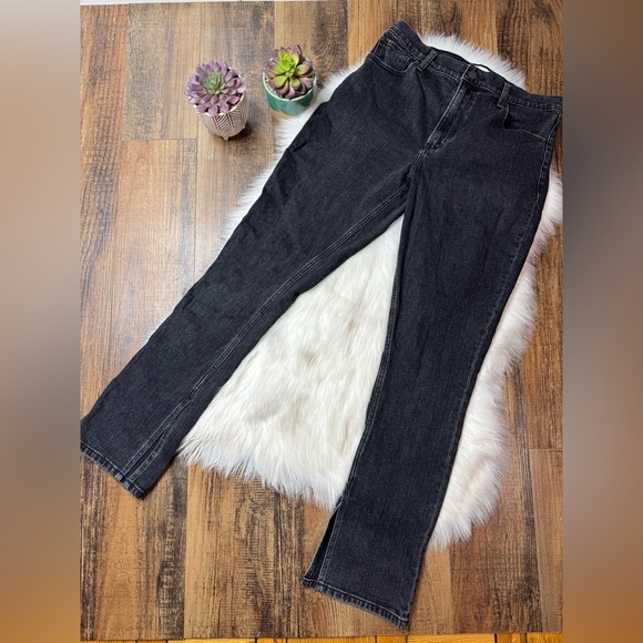 Abercrombie & Fitch The Skinny High Rise Split Hem Jeans Black - Picture 2 of 6